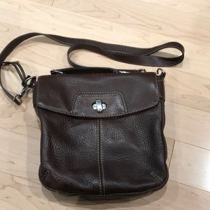 Brown leather shoulder purse